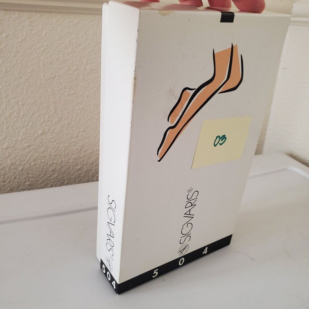 SIGVARIS 504 Medical Compression Stocking Thigh High with Waist Attachment Left